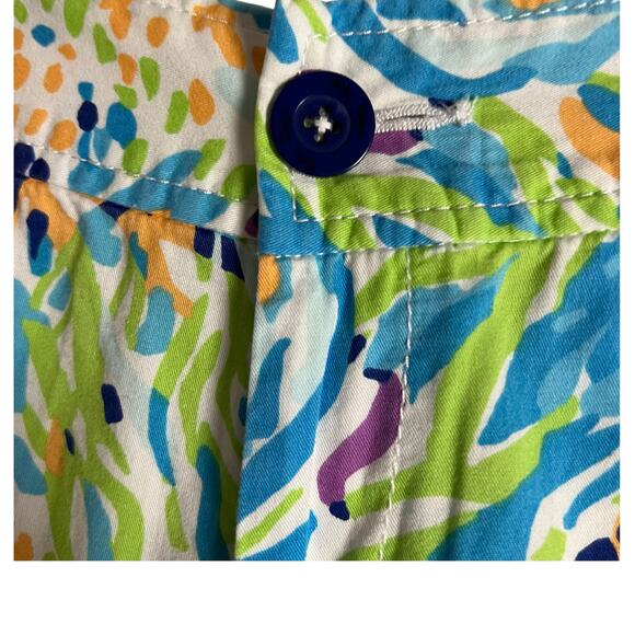 Lilly Pulitzer Sea Soiree Blue Green Callahan Shorts Size 4 - Picture 2 of 7